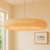 Crystal Halo Clear Round LED Chandelier 41"